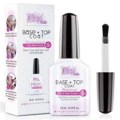 Base y Top Coat Uñas de Gel Semipermanentes UV/Led - 10 ml