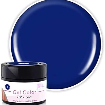 Gel de uñas de color azul UV/LED profesional - 5 ml, nude, rojo, rosa, fucsia, azul, aguamarina (azul) Gel de color con efecto brillante