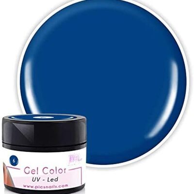 Gel de couleur pour ongles UV / LED professionnel au cobalt - 5 ml, nude, rouge, rose, fuxia, bleu, aigue-marine (cobalt) gel de couleur à effet brillant