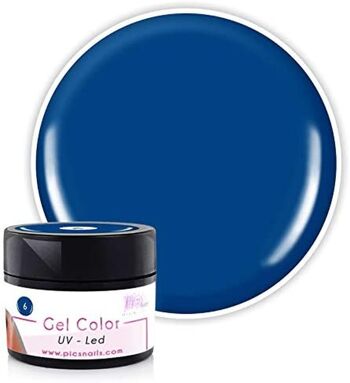 Gel de couleur pour ongles UV / LED professionnel au cobalt - 5 ml, nude, rouge, rose, fuxia, bleu, aigue-marine (cobalt) gel de couleur à effet brillant 1
