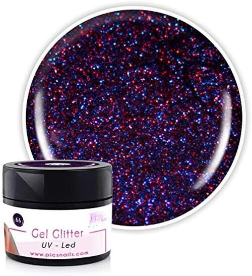 Gel Unghie Colorato UV/LED Professionale Multicolor Glitter - 5Ml, Gel Color Laccato Effetto Lucido Nude, Rosso, Rosa, Fuxia, Blu, Acquamarina (Multicolor Glitter)