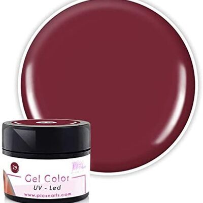 Gel de couleur pour ongles UV / LED professionnel rouge brique - 5 ml, nude, rouge, rose, rose, fuxia, bleu, aigue-marine (rouge brique) gel de couleur laqué