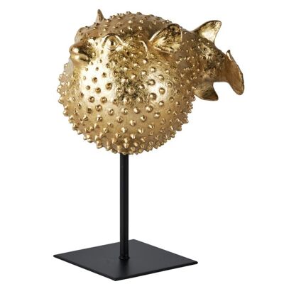 Figurine poisson-globe décoration or 23,5 cm
