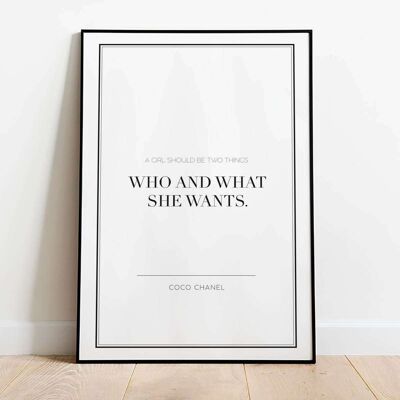 A girl should be two things Typography Poster (42 x 59.4cm)