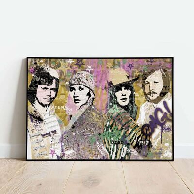 Abba Pop Graffiti Beige Poster (42 x 59.4cm)