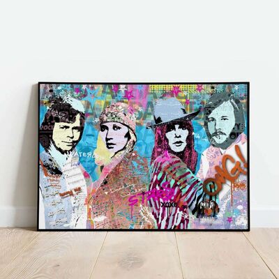 Abba Pop Graffiti Blue Poster (42 x 59.4cm)