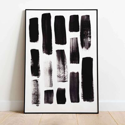 Abstract Brush Lines 08 Wall Art Fashion Poster (50 x 70 cm)