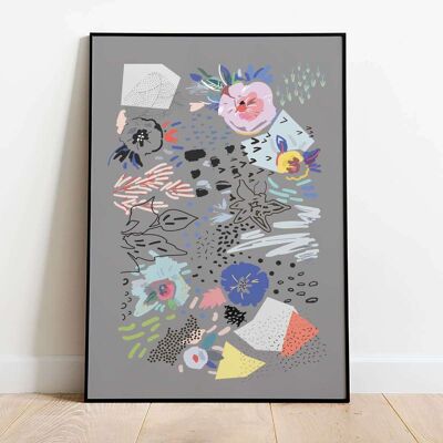 Abstract Spring Scandi Grey 001 Poster (42 x 59.4cm)