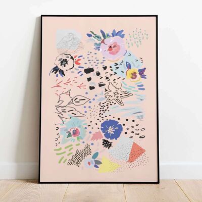 Abstract Spring Scandi Pink 001 Poster (50 x 70 cm)
