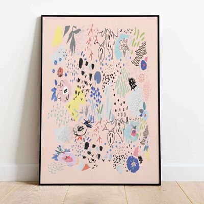 Abstract Spring Scandi Pink 002 Poster (42 x 59.4cm)