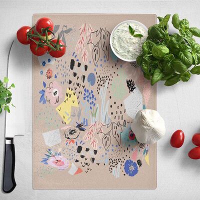 Abstract Spring Scandi Sand 002 Chopping Board