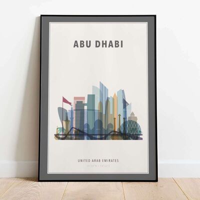 Abu Dhabi Skyline City Map Poster (42 x 59.4cm)
