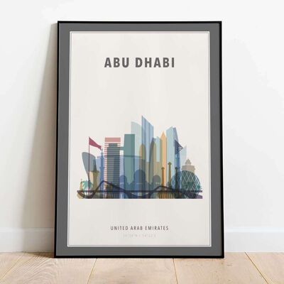 Abu Dhabi Skyline City Map Poster (50 x 70 cm)