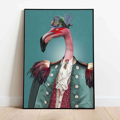 Admiral Flapoleon Flamingo Animal Military Poster (42 x 59.4cm)