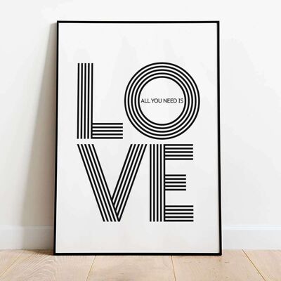 All you need is love Typography Poster (50 x 70 cm)