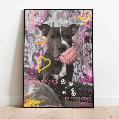 American Pit Bull Terrier Graffiti Poster (42 x 59.4cm)