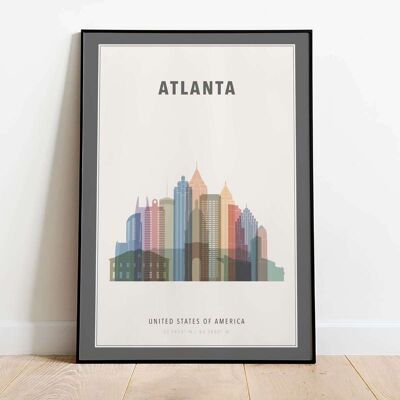 Atlanta Skyline City Map Poster (42 x 59.4cm)