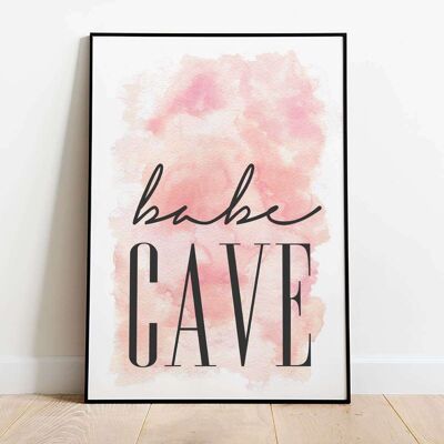 Babe Cave Blush Pink Typography Poster (42 x 59.4cm)