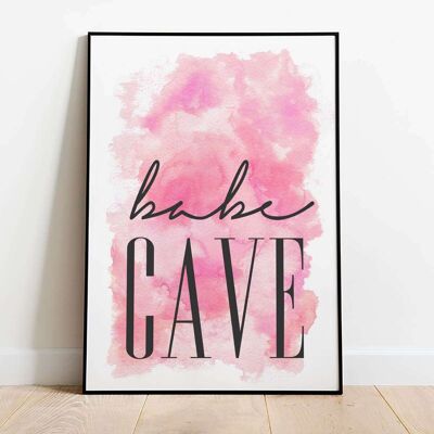Babe Cave Pink Typography Poster (50 x 70 cm)