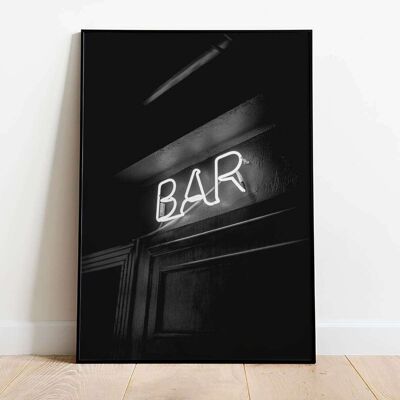 BAR Neon Sign Poster (42 x 59.4cm)