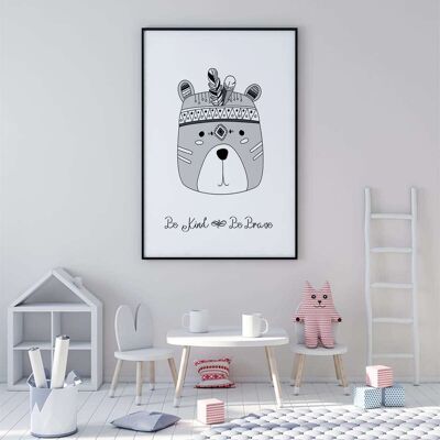 Be Kind Be Brave Nursery Poster (42 x 59.4cm)