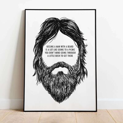 Beard Picnic Typography Poster (50 x 70 cm)