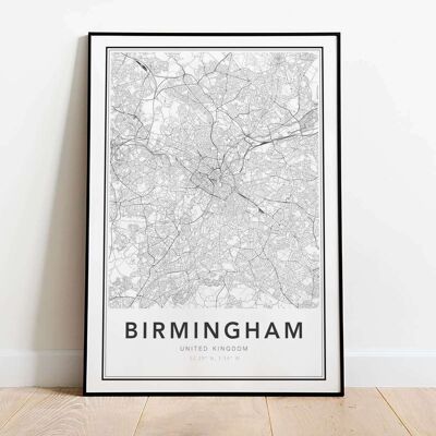 Birmingham City Map Poster (42 x 59.4cm)