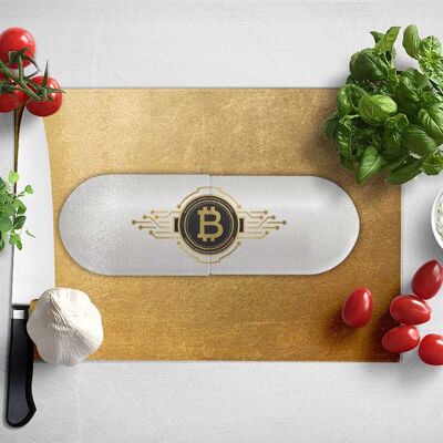 Bitcoin Pill Pop Art Chopping Board