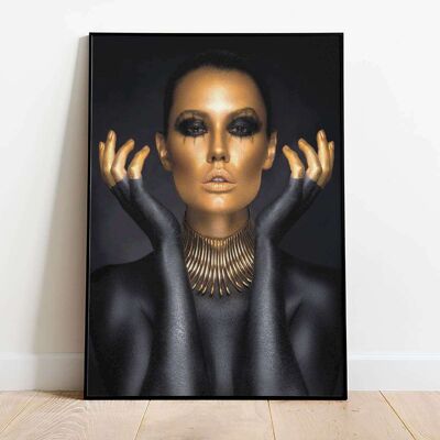 Black and Gold Model Fashion Poster (50 x 70 cm)