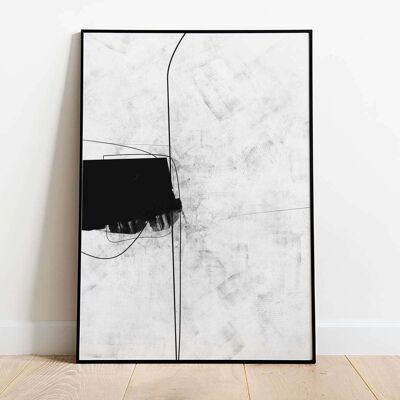Black and White 001 Abstract Poster (50 x 70 cm)