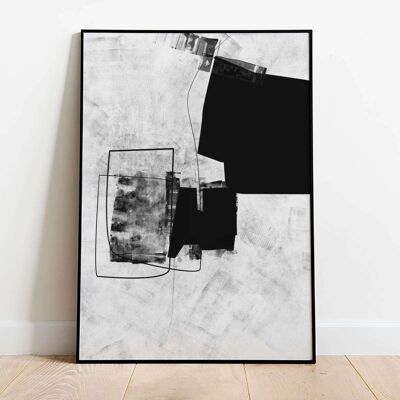 Black and White 003 Abstract Poster (50 x 70 cm)