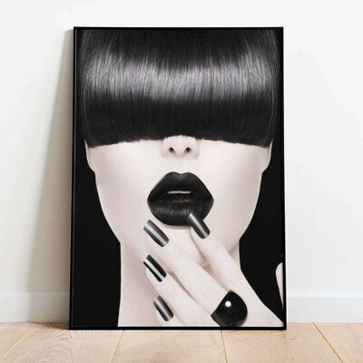 Black Fringe Beauty Fashion Poster (42 x 59.4cm)
