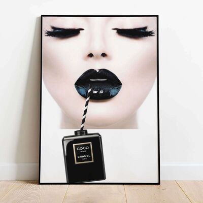Black Lips Perfume Bottle Fashion Poster (42 x 59.4cm)