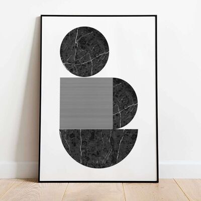 Black Marble Circles Abstract Poster (42 x 59.4cm)