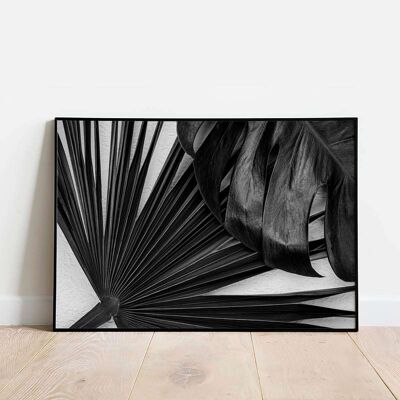 Black Palm and Monstera Plant Poster (42 x 59.4cm)