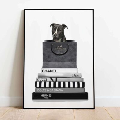 Black Pit Bull Terrier Boxer Dog Poster (61 x 91 cm)