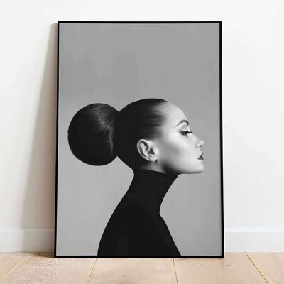 Black White Lady Fashion Poster (50 x 70 cm)
