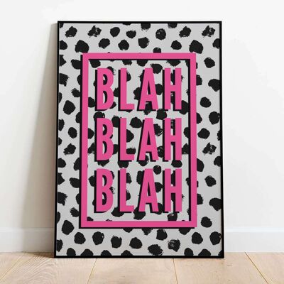 Blah Blah Blah Polka Dot Typography Poster (61 x 91 cm)