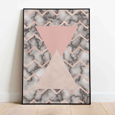Blush Pink Triangles Abstract Poster (50 x 70 cm)