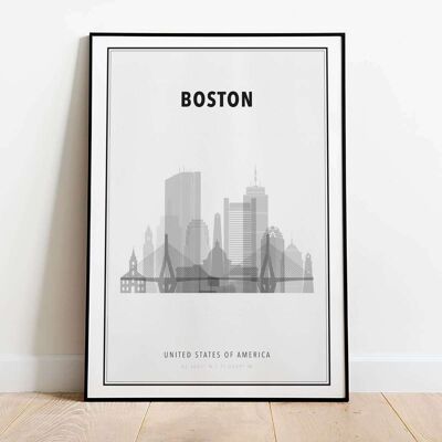 Boston Skyline City Map Poster (42 x 59.4cm)