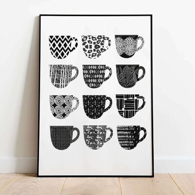Coffee is hug in a mug Kitchen Typography Poster (42 x 59.4cm)