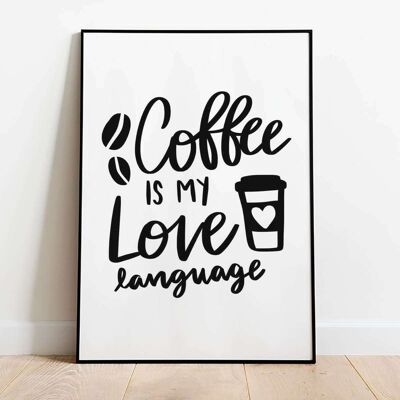 Coffee obsessed Kitchen Typography Poster (50 x 70 cm)