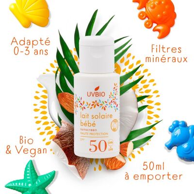 Lozione solare biologica per bambini SPF 50 - 50 ml