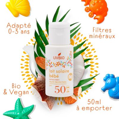 Organic baby sunscreen lotion SPF 50 - 50ml