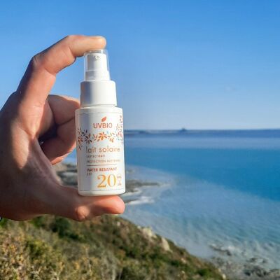 Organic sun milk SPF 20 adults and children, face and body - 50ml
