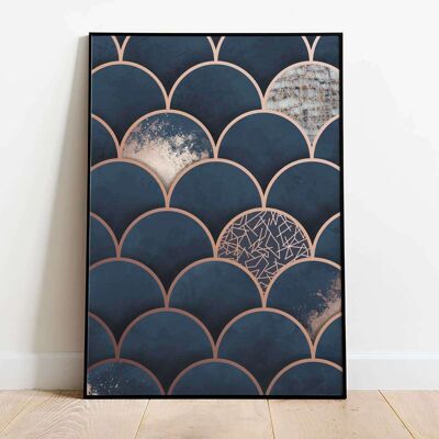 Copper Triangles Grey Poster (61 x 91 cm)