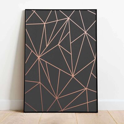 Copper Triangles Navy Poster (42 x 59.4cm)