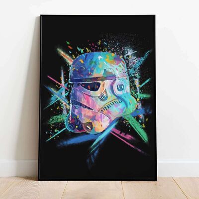 Crayon Stormtrooper Helmet White Poster (42 x 59.4cm)