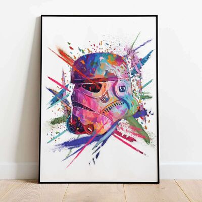 Crayon Stormtrooper Pink Poster (42 x 59.4cm)