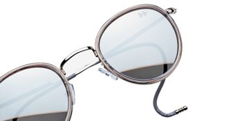 HAKU - Monture argentée et grise avec verres miroir argentés 3